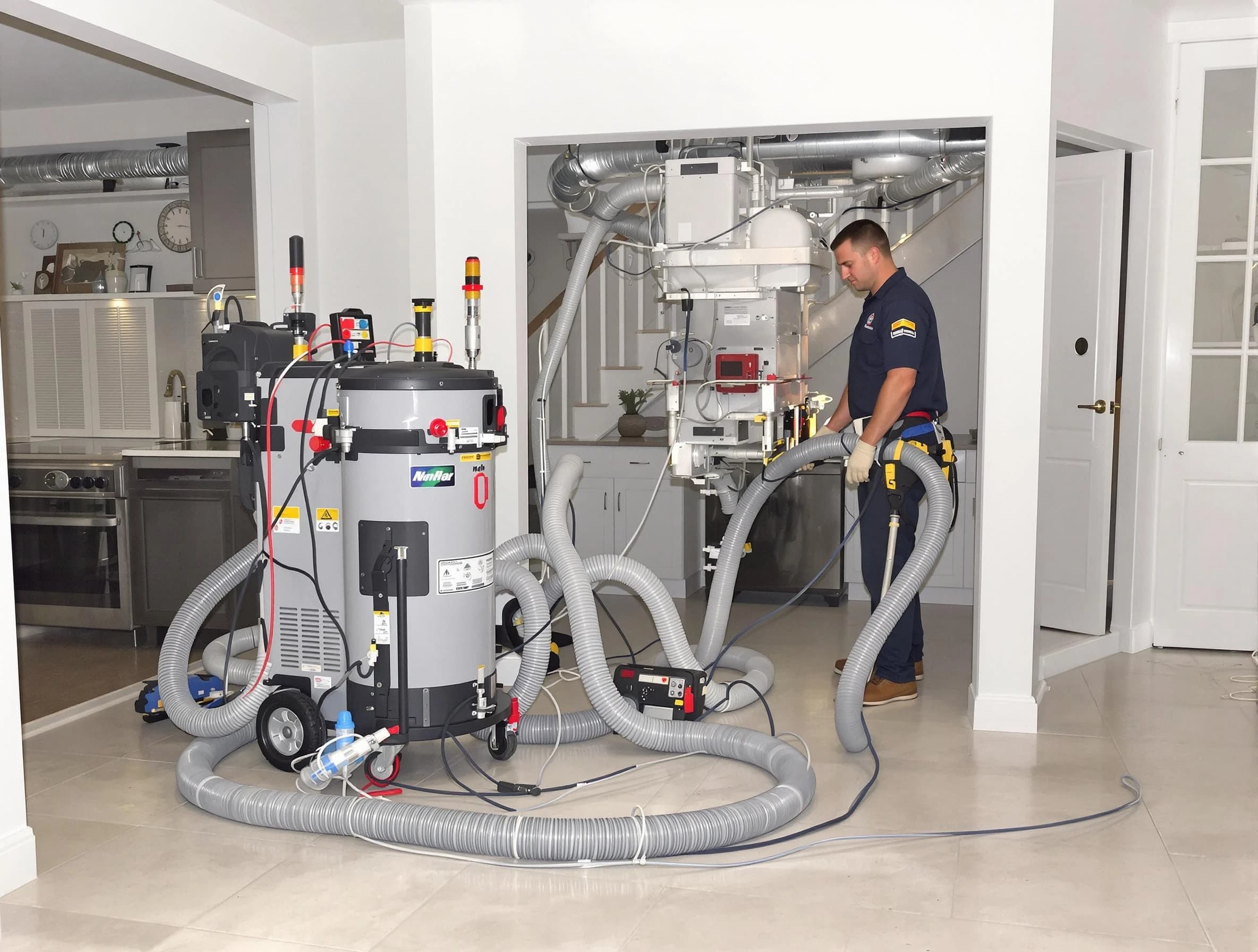 Lochbuie Air Duct Cleaning technician operating negative pressure cleaning equipment for thorough duct maintenance in Lochbuie