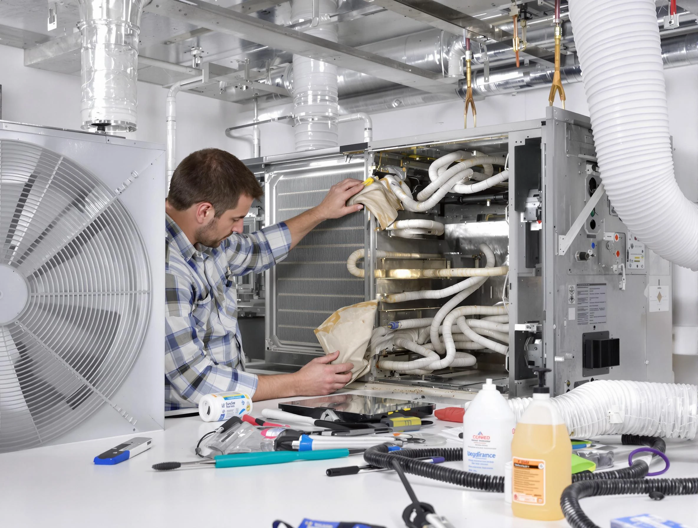 Lochbuie Air Duct Cleaning specialist performing precision AC coil cleaning in Lochbuie