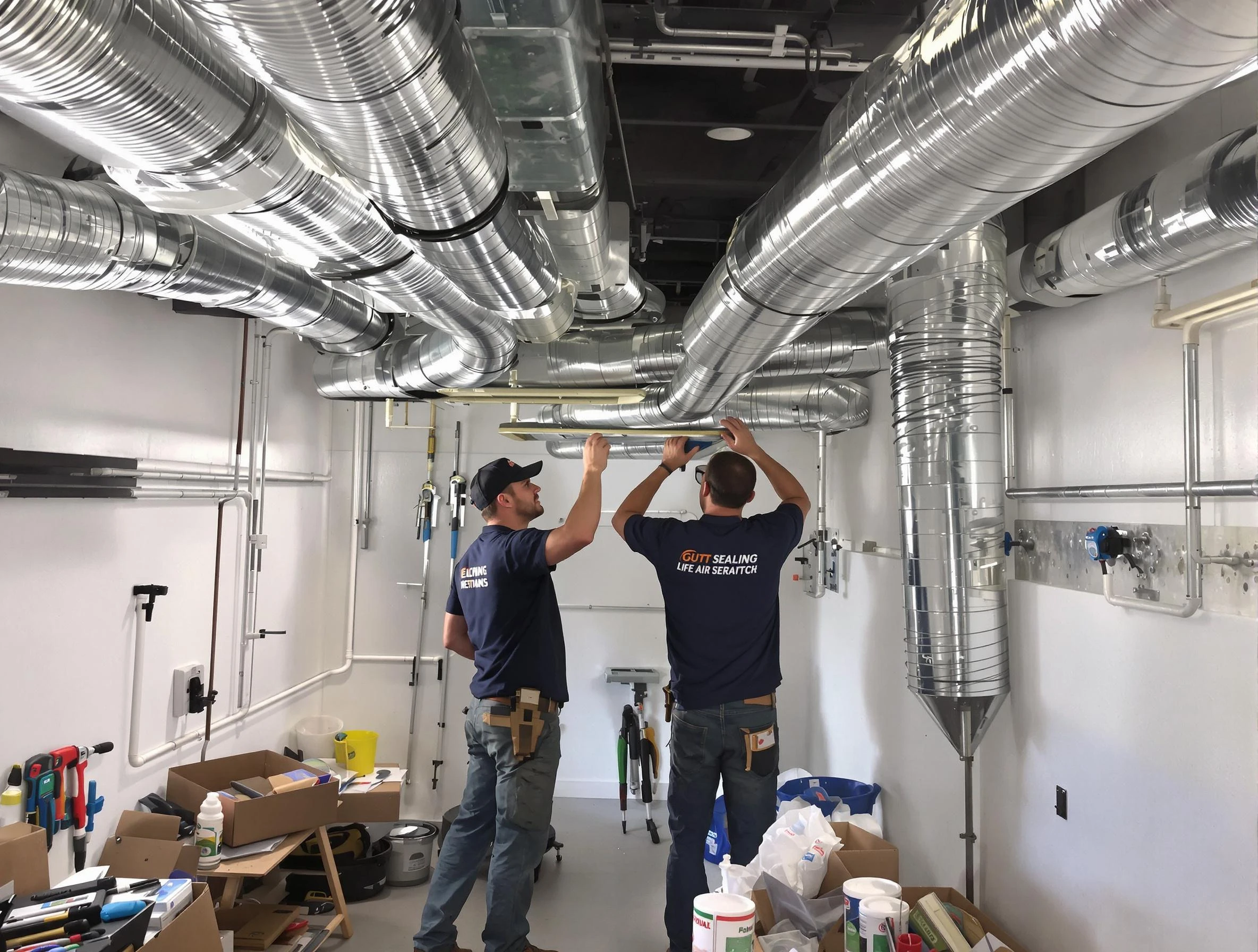 Lochbuie Air Duct Cleaning technician applying professional duct sealing solutions in Lochbuie